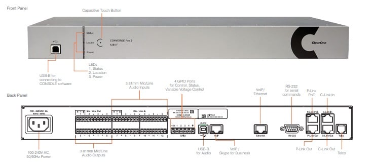 ClearOne 910-3200-009 CONVERGE Pro 2 128VT | Full Compass Systems