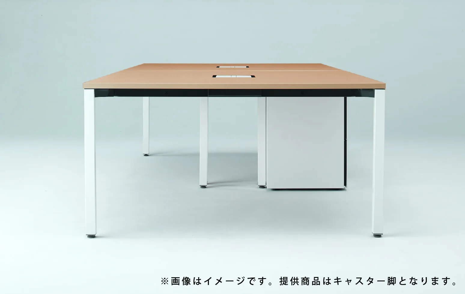 スクエアデスクW1200*D1400 キャスター付（ホワイトオーク）｜コーユー