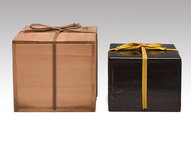 雪竹茶碗 清水楽山(作) 小堀宗明内箱書 堀田宗達外箱書 | 古美術ささき