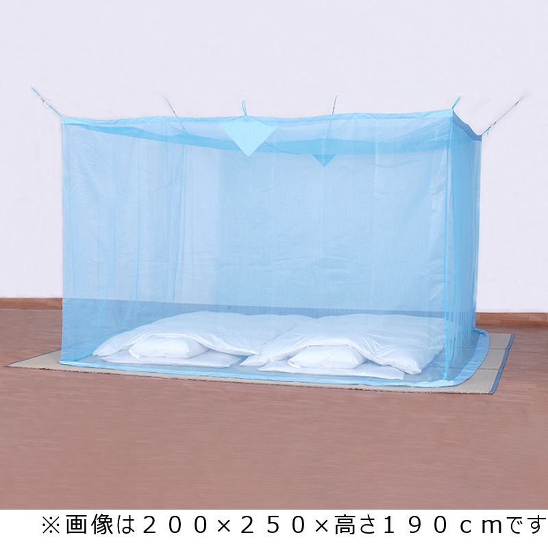 洗えるナイロン蚊帳 ホワイト 8畳用 250×350×高さ190cm の