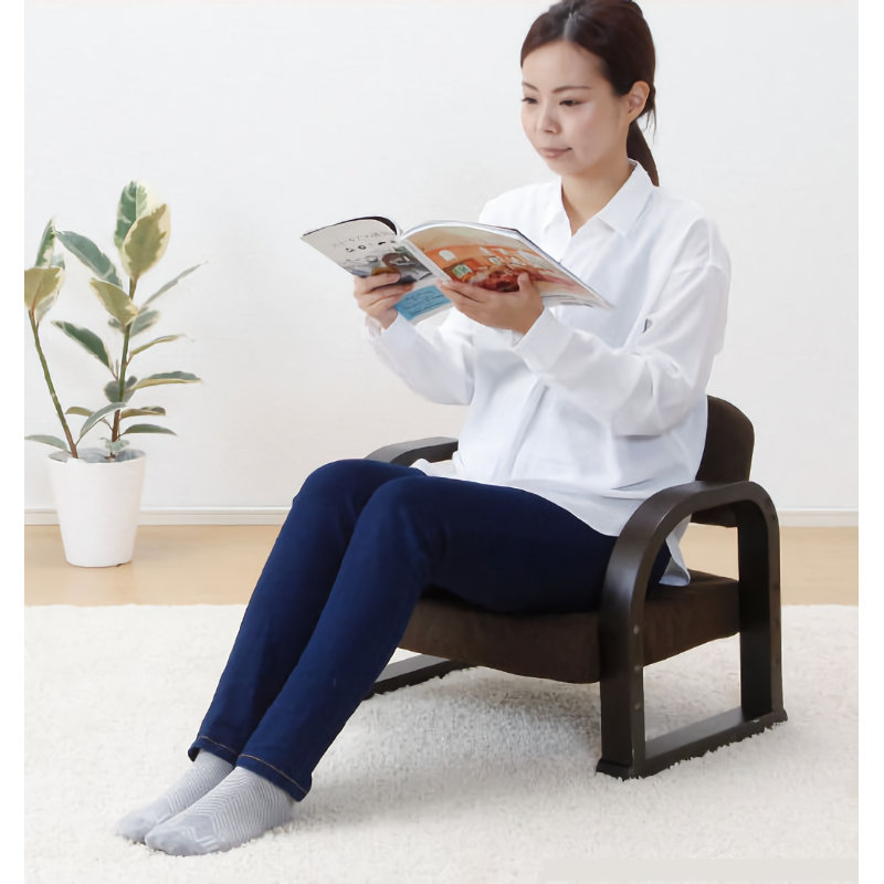 アテーナライフ 座面の高さが調整できる曲木座敷チェア ブラウン の