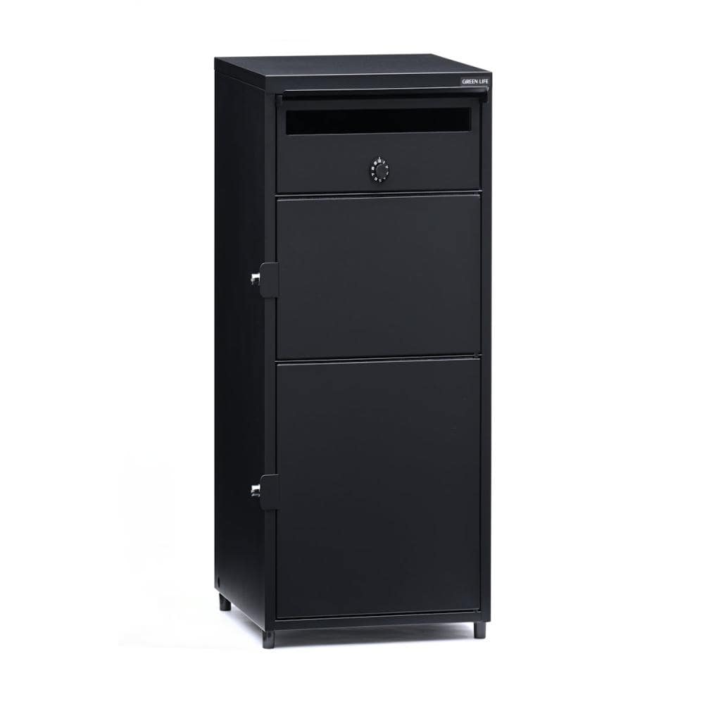 グリーンライフ ポスト付き二段宅配ボックスレシーボ ブラック