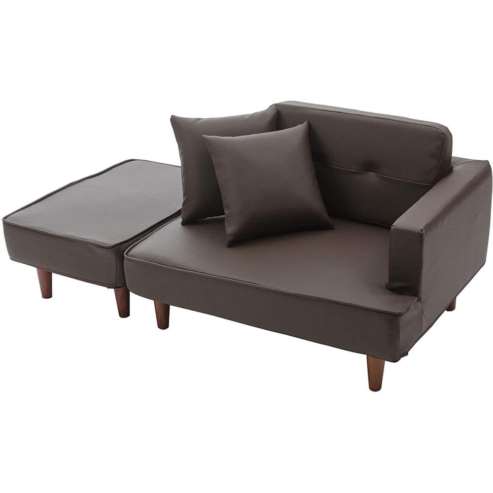 セルタン オットマン付 カウチソファ 2人掛け コーデュロイマスタード