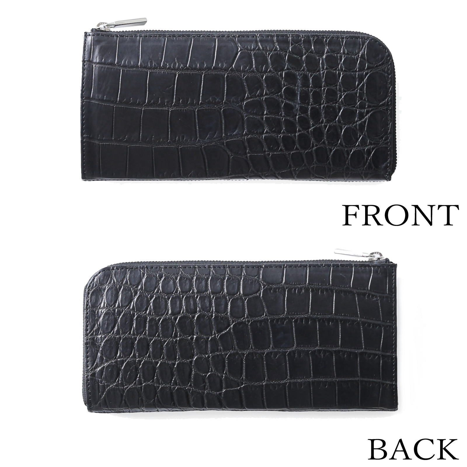 ナイルクロコダイル革 L字ファスナー 長財布 | 手染めクロコダイル革