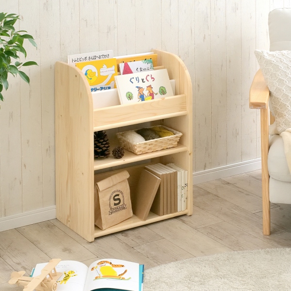 幅50cm 絵本ラック キッズブックラック Linotte(リノッテ) 3色対応の