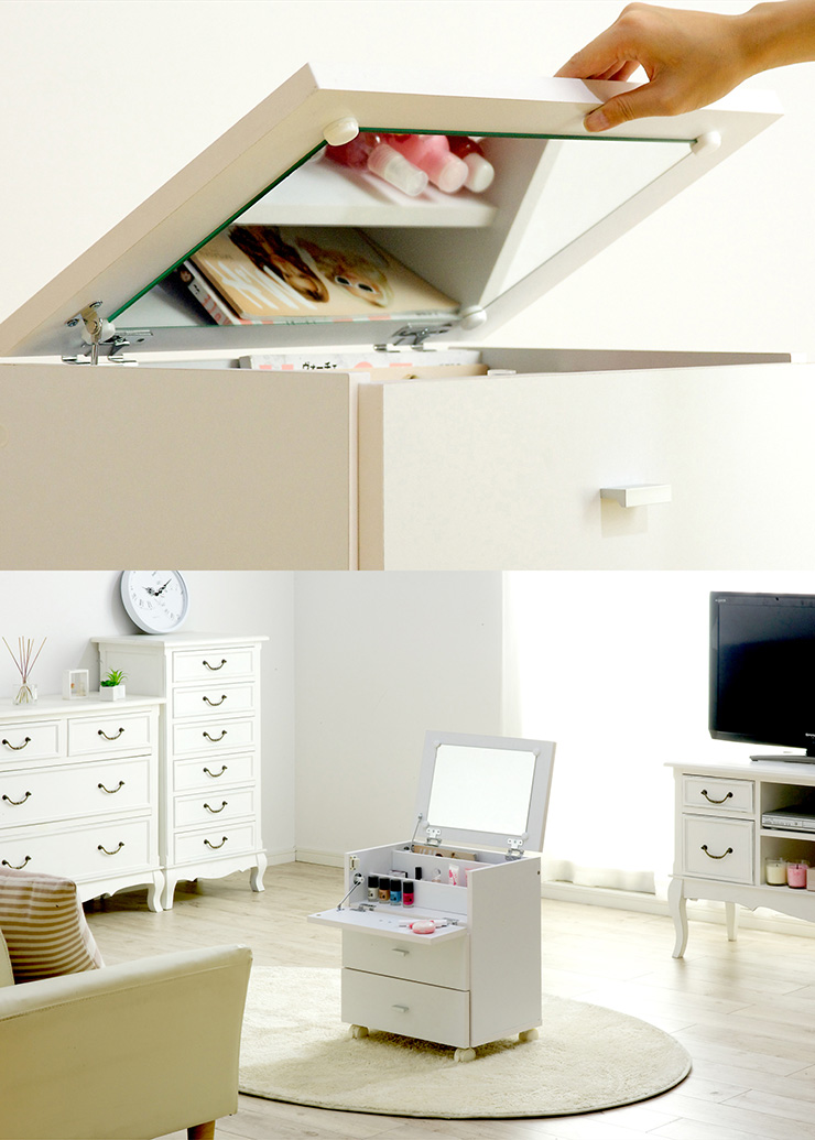 完成品 コンパクト ドレッサー FIGO(フィーゴ) ミラー付の通販情報