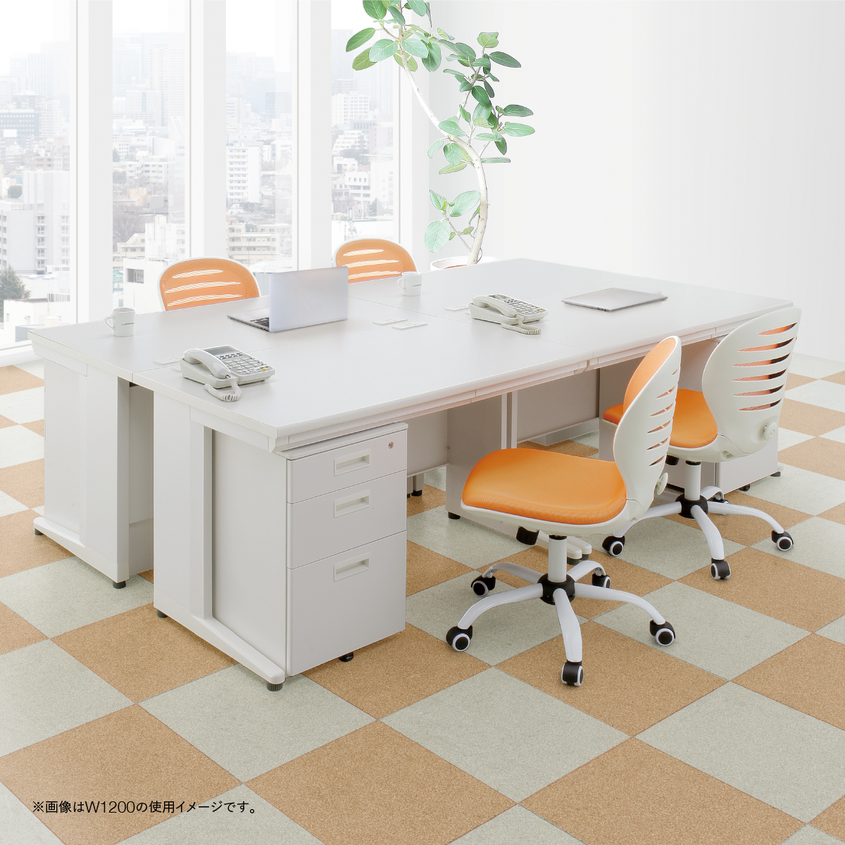 事務用ホワイト平机 幅1200 奥行700 高さ700 KDW-127H 通販 - オフィス