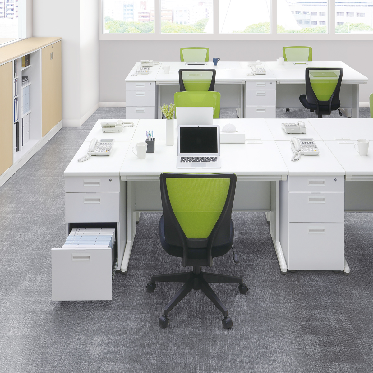 事務用ホワイト平机 幅1400 奥行700 高さ700 KDW-147H 通販 - オフィス