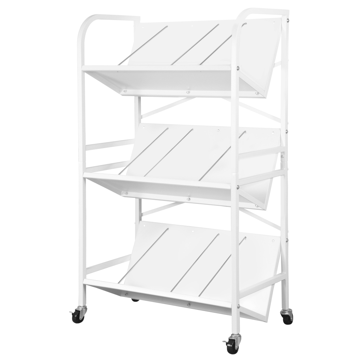 高耐荷重傾斜3段ファイルワゴン 幅715 奥行395 高さ1200 TKM-FW3HL