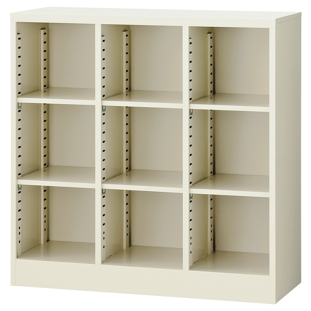 オープン可動棚収納ボックス 3列3段9人用 幅900 奥行350 高さ900 SF