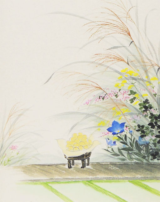 掛け軸 お月見 （西出香鶴） （掛軸小物なし） 送料無料 【掛軸】 商品