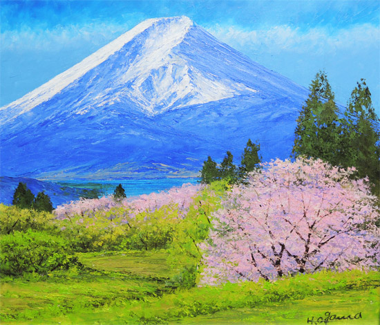 絵画 油彩 平山郁夫 「風景」 サイン F8サイズ 額装済み 肉筆手描き