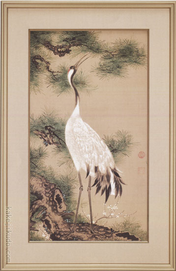 伊藤若冲 絵画 白鶴図 松に鶴 送料無料 【複製】【美術印刷】【巨匠