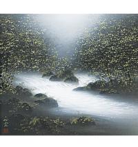 水墨山水 渓流 美濃正堂 尺八横 [人気作家オーダー品 納期約3ヶ月