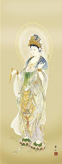楊柳観音 天野豊水 （弥栄会） 尺五 日本製 観音 - 掛け軸（掛軸）販売