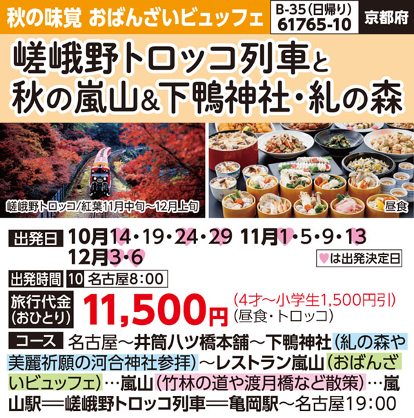 嵯峨野トロッコ列車(2025) | カッコーパルック