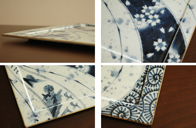 有田焼・福泉窯】春風スクエアディナープレート 28cm正角皿