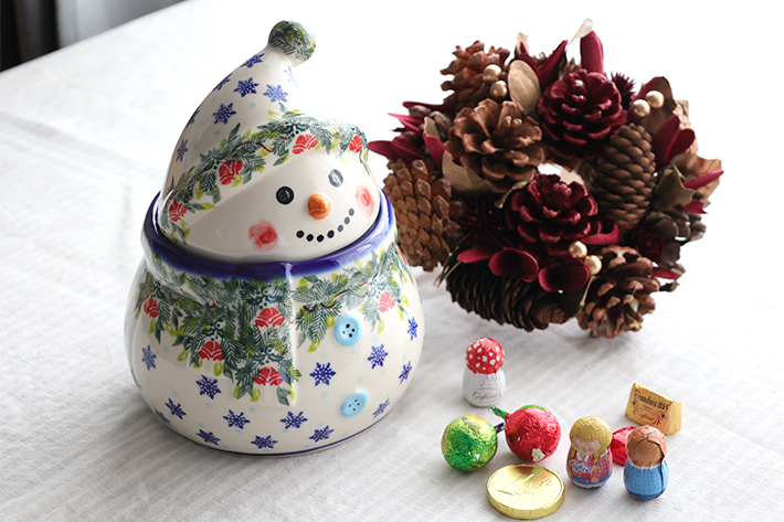 スノーマンコンテナ・ポーリッシュポタリー(ポーランド食器)