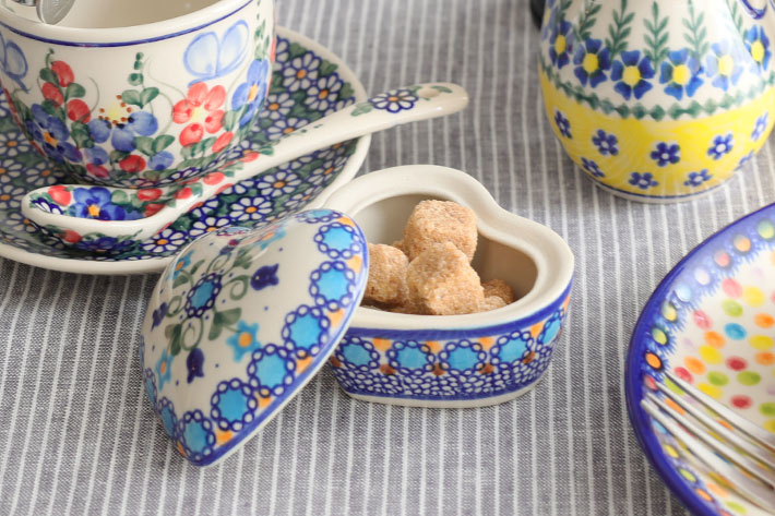 ハートボックス(VENA)ポーリッシュポタリー(ポーランド食器)