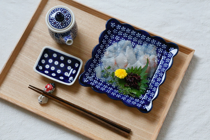 角小皿・ポーリッシュポタリー(ポーランド食器)