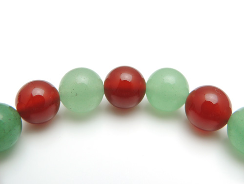 パワーストーンブレスレット レッドアゲートAAAA10ミリ グリーン