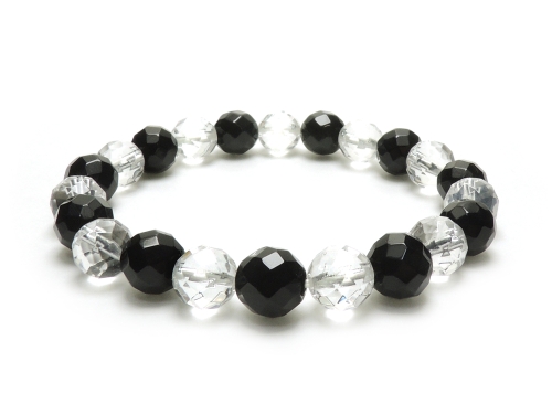 パワーストーン天然石ビーズ粒売り オニキス(128面カット)AAAA(8月