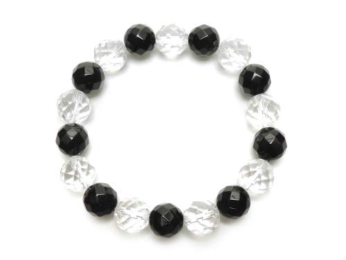 パワーストーンブレスレット クリスタル(水晶)(64面カット)AAAA(4月