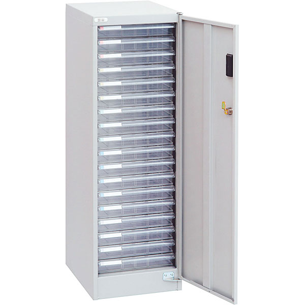 ナカバヤシ セキュリティフロアケース(A4)浅18段 ニューグレー AF-S18