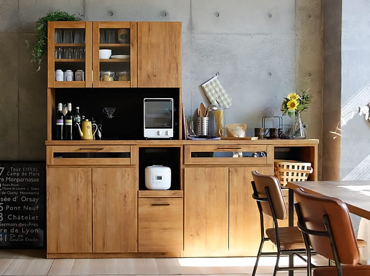 国産 キッチンボード幅105cm Nert（ナート）｜北欧・ヴィンテージ