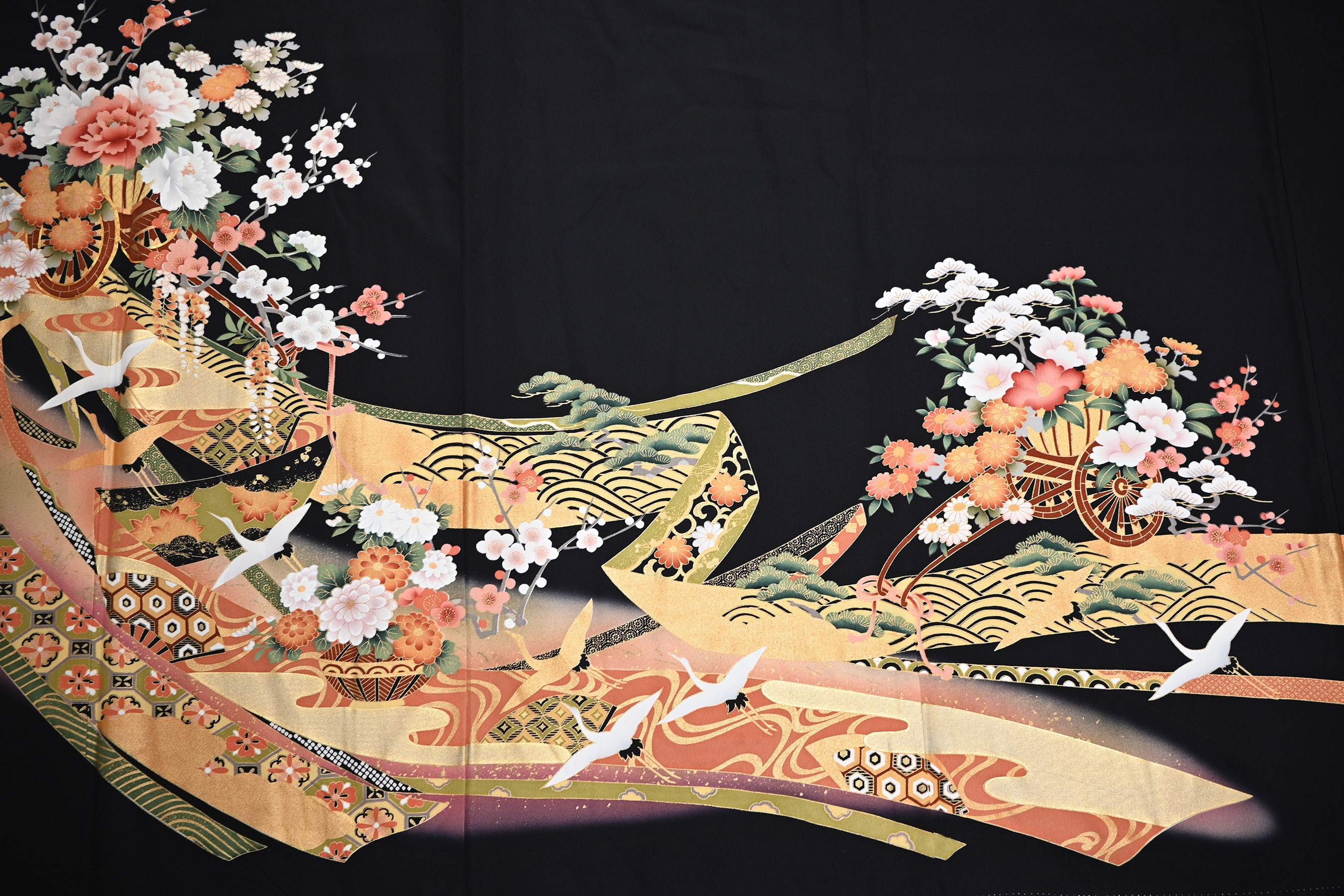 JT-007 熨斗に花車 黒留袖レンタル カークお母様衣裳 by KIRK MENS 青山店