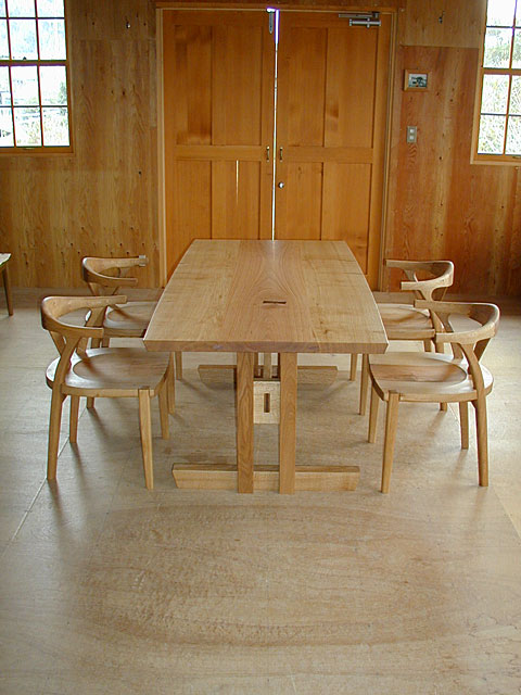 楢桜3枚接ぎ ダイニングテーブル：ダイニングテーブルや手作り家具の