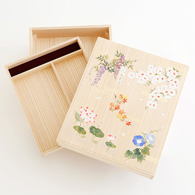 文箱 〈四季の花〉 ｜ 桐箱・京都 堀川五条 - 株式会社箱藤商店