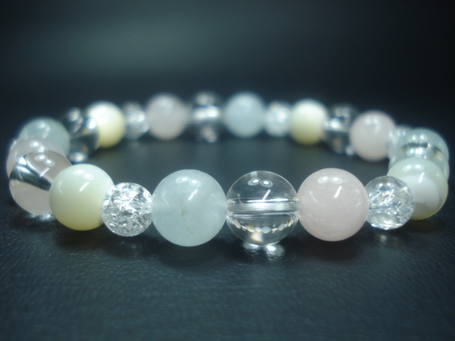 結婚運アップに ローズクオーツ&アクアマリン&マザーオブパール