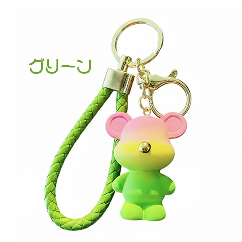 レインボー熊 クマ 虹 キーチャーム キーホルダー キーリング キー