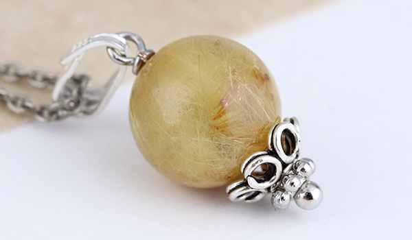 ルチルSALE】希望の光ペンダント（ルチルクォーツAAA'）10mm※チェーン