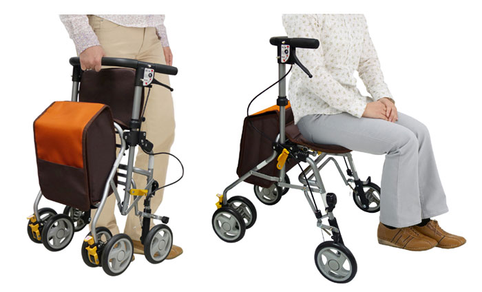 島製作所】四輪歩行器 シンフォニーSP スリム | 手押し車 通販の