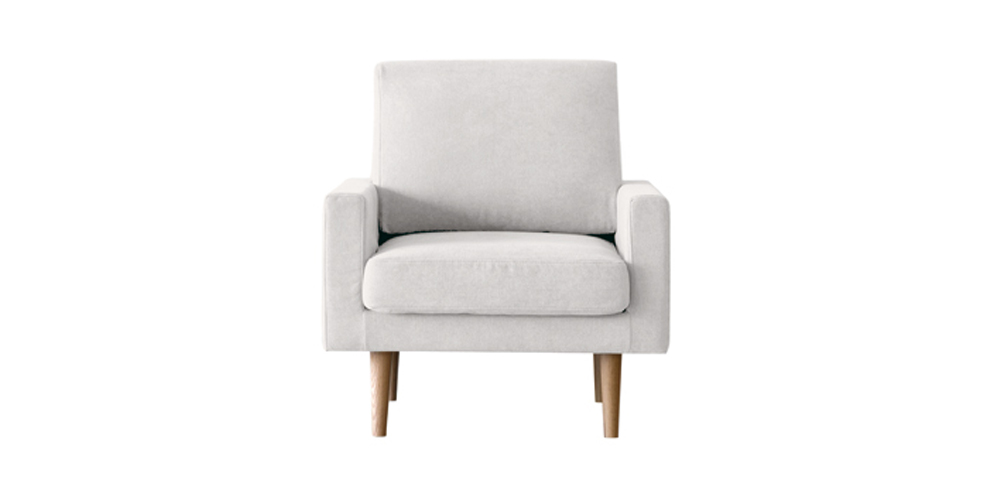 アームチェア「レオ」1人掛け #5アイボリー色 脚部全2色 | 【公式