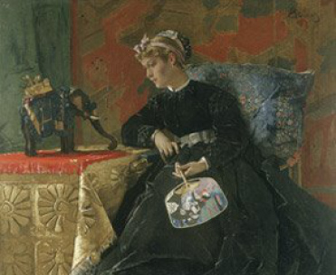 ピエール＝オーギュスト・ルノワールの「団扇を持つ少女」