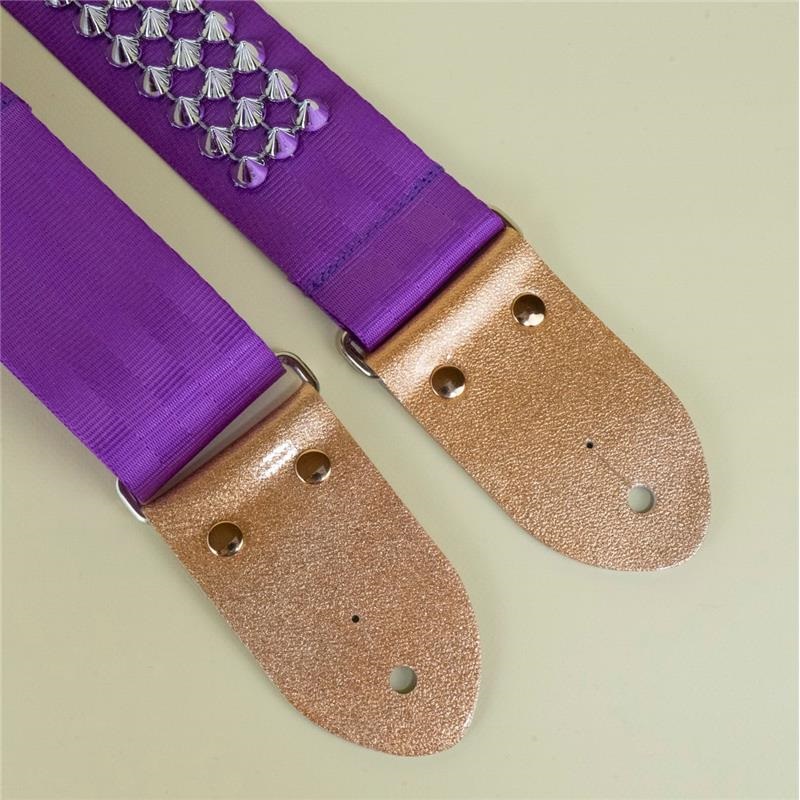 tsundrum_chan キッズスタッズギターストラップ グリッター パープル