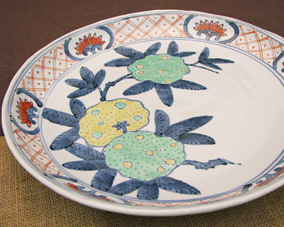 染錦仏手柑9寸皿 -限定商品・受注生産商品・業務用和食器在庫処分商品