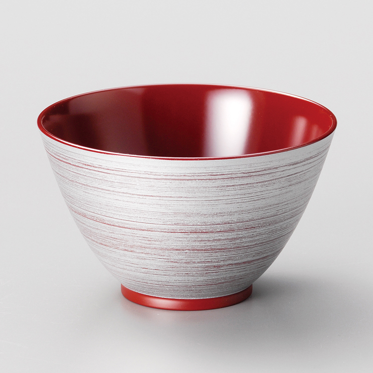 多用大椀 銀刷毛 吟朱/黒 12-04905/04906 漆器の井助