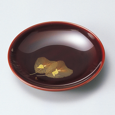 銘々皿 沈金若松 溜 5枚セット 木製 漆塗り 11-06403 (製造中止) 漆器