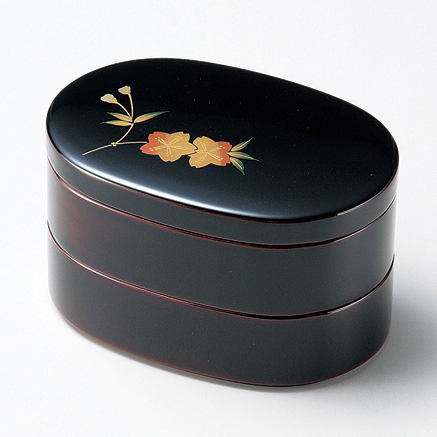 小判弁当箱 桜 溜内朱 漆塗り ランチボックス 11-12304【製造中止