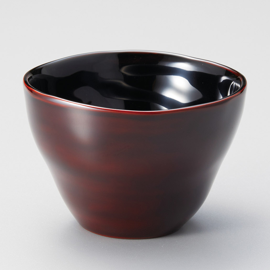 ゆがみカフェ椀 溜/朱/古代朱 漆塗り 12-02806/02807/MK-460 漆器の井助