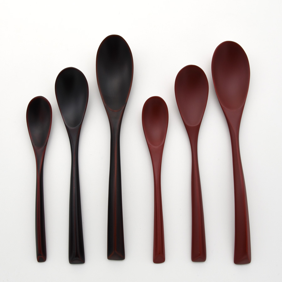 絆スプーン 大 消溜/朱 うるし 木製 漆塗り カトラリー 漆器の井助