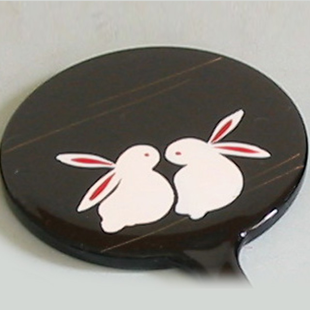 アニマル柄姫鏡 【メール便可】 携帯用手鏡 ミニミラー 漆器の井助