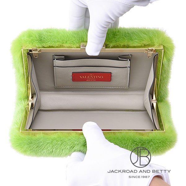 ファー クラッチ バッグ グリーン 緑[WW0B0175] Fur Clutch Bag Green