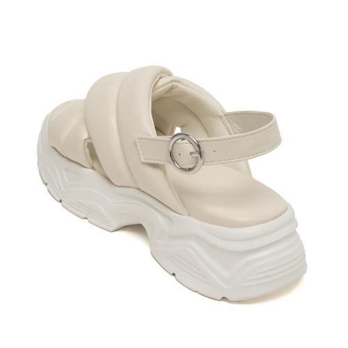 パテッドクロスベルトスポーツサンダル【厚底】(S ブラック