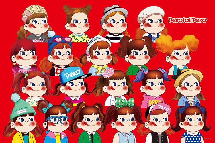 CUT-1000-059 ペコちゃん ペコテールペコちゃん勢ぞろい 1000ピース