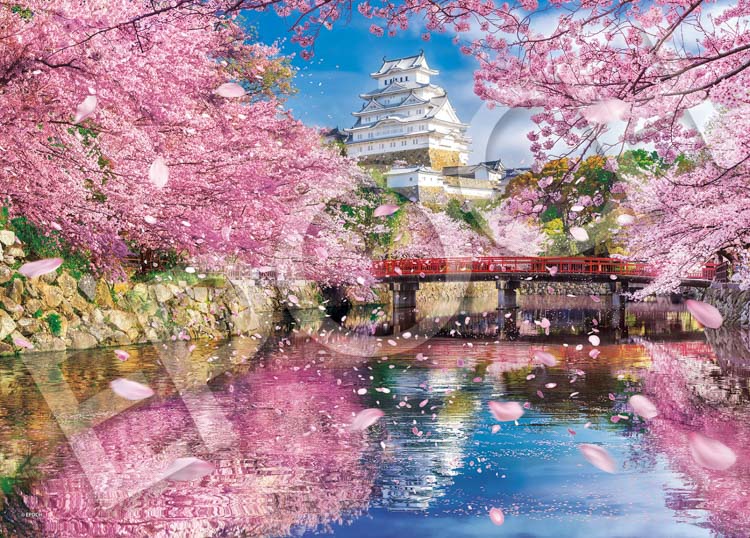 EPO-05-211s 風景 桜舞う姫路城 500ピース ［CP-WH］ ［CP-SK